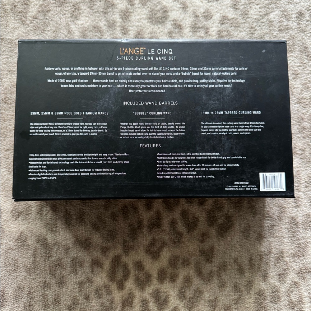 L'ange Le Cinq 5-Piece Curling Wand Set- brand new !!!